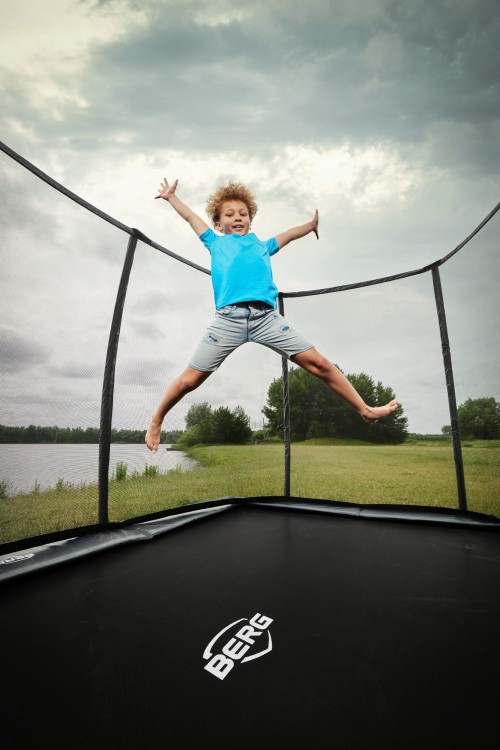 Trampolina BERG Ultim Elite FlatGround 500 Grey + Safety Net DLX XL