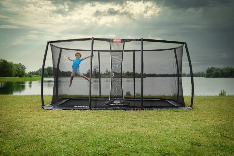 Trampolina BERG Ultim Elite FlatGround 500 Grey + Safety Net DLX XL